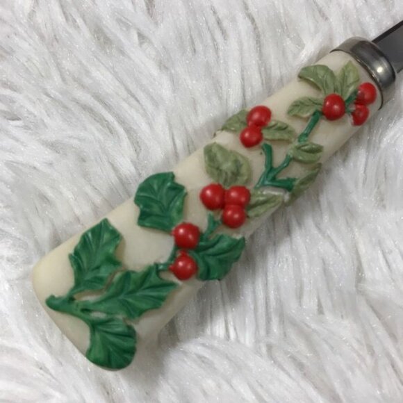 NWOT Vintage Pfaltzgraff Winterberry Christmas 2000 Hors d'oeuvre Tray with Fork - Picture 5 of 13